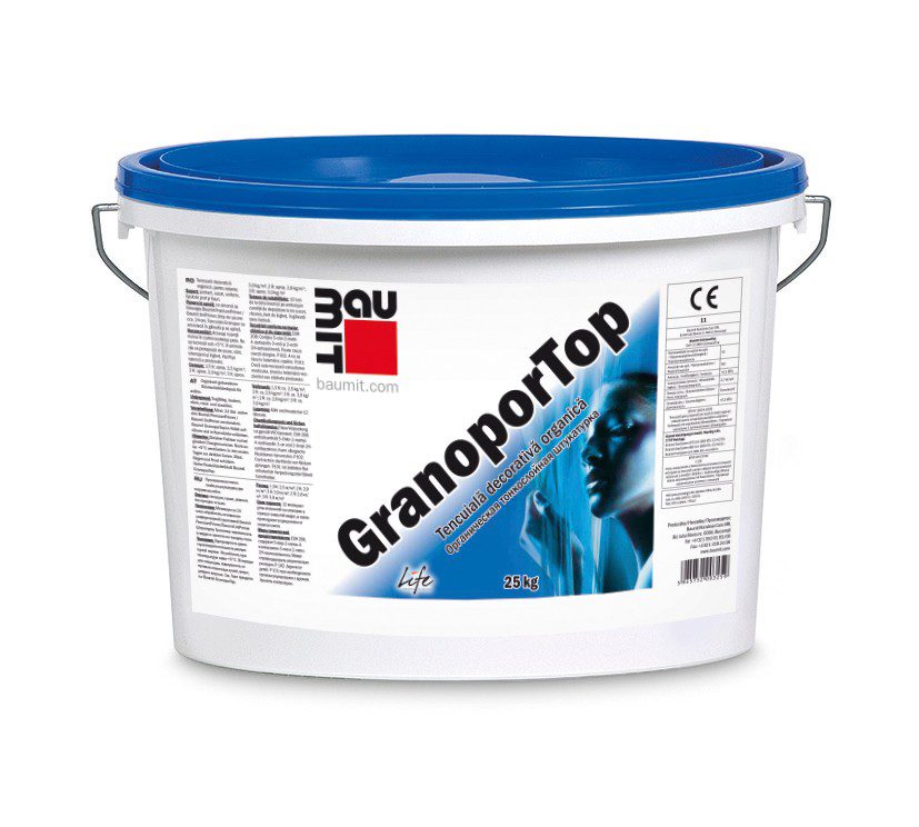 Tencuiala decorativa organica, interior / exterior, GranoporTop, 25kg Baumit 