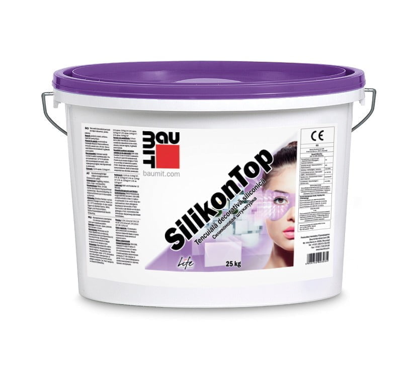 Tencuiala decorativa siliconica Baumit SilikonTop, 2R cod 0219, exterior, 25 kg