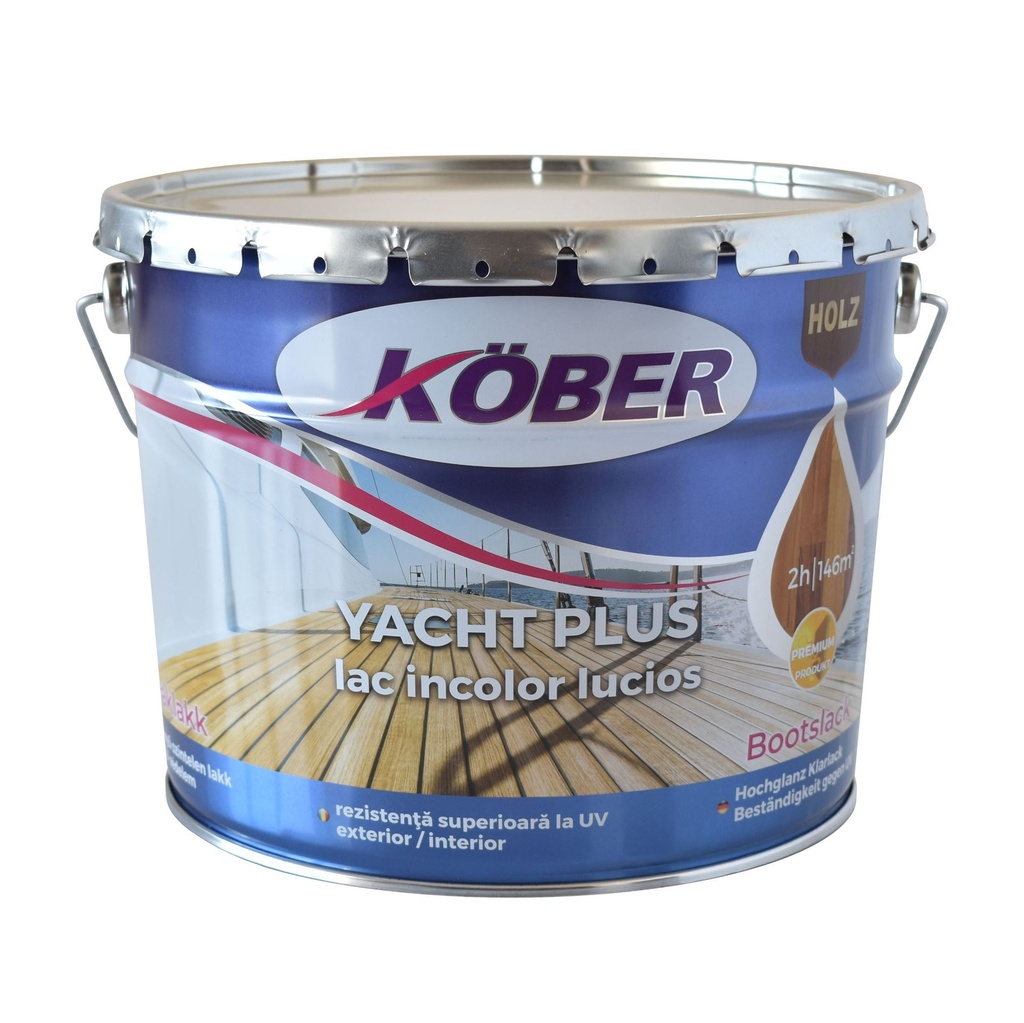 Lac pentru lemn Yacht Plus, incolor, interior/exterior, 10l Kober
