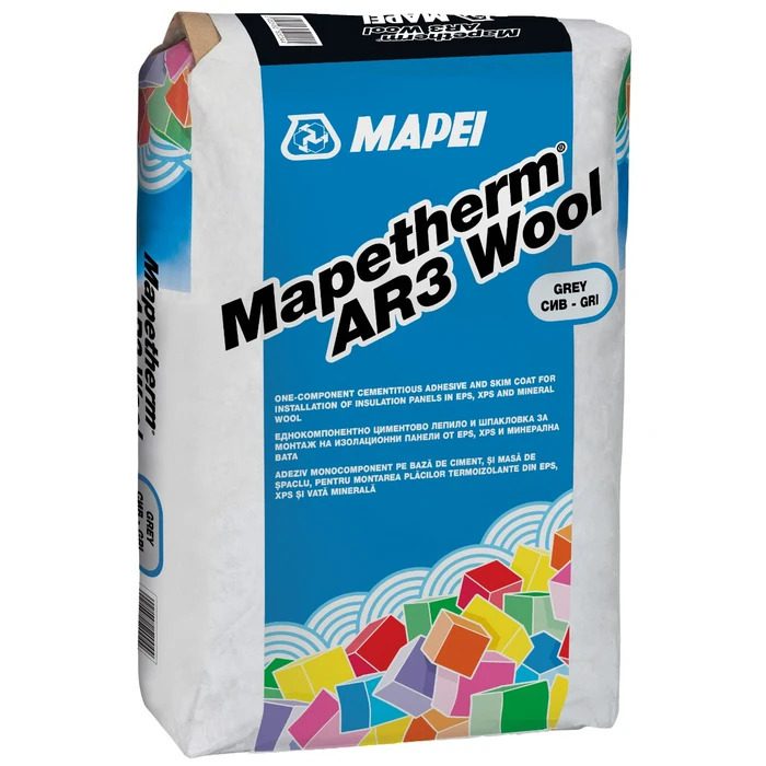 [3168] Adeziv polistiren si vata minerala, Mapei Mapetherm AR3 Wool, exterior, 25 kg