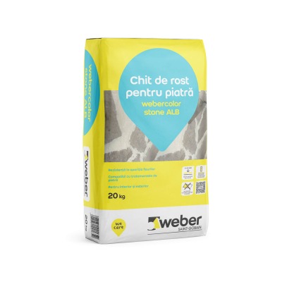 Webercolor stone ALB - Chit de rost pentru piatră, clasa CG2 A W, sac hârtie 20 kg