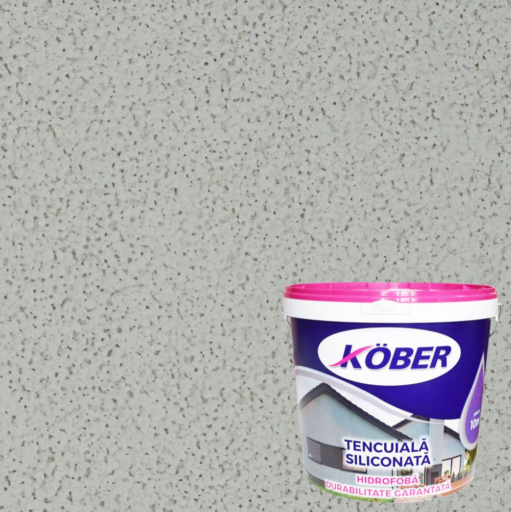 [KTE8305EF032-P25] Tencuiala decorativa siliconata Kober Profesional, 1.5 mm, structurata, aspect bob de orez, fildes, interior / exterior, 25 kg