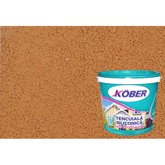 Tencuiala decorativa siliconica Kober Professional, 1 mm, structurata, aspect bob de orez, Maroc M053, interior / exterior, 25 kg