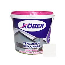 Tencuiala decorativa siliconata Kober Profesional, 1.5 mm, structurata, aspect bob de orez, alba, interior / exterior, 25 kg