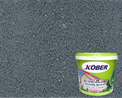 Tencuiala structurata Kober Profesional Silicon-Silicat cu adaos de fibre de carbon, antracit, bob de orez, 25 Kg