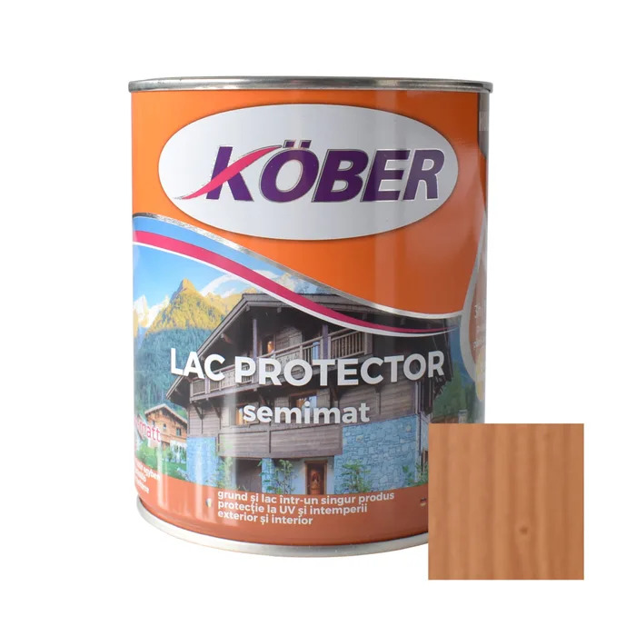 Lac pentru lemn, semimat, stejar, interior/exterior, 0.75l Kober