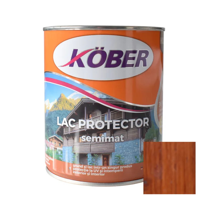 Lac pentru lemn, Kober semimat, mahon, interior / exterior, 0.75 L