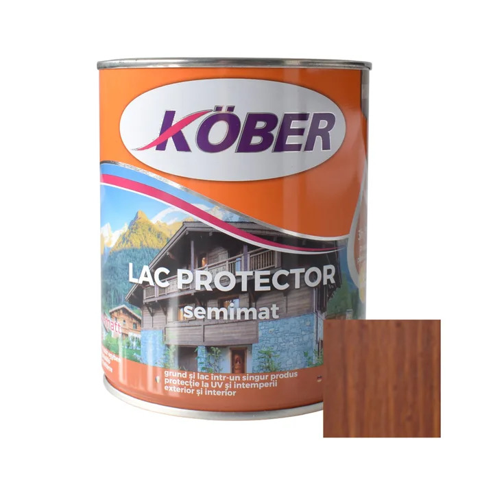 [ig5179sm-c0.75l ] Lac pentru lemn, Kober semimat, nuc mediu, interior / exterior, 0.75 L
