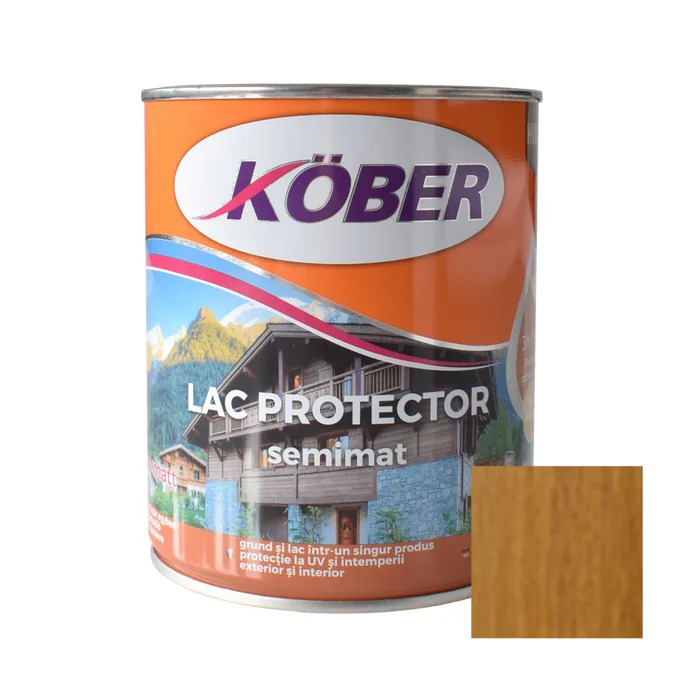 Lac pentru lemn, semimat, stejar inchis, interior/exterior, 0.75l Kober
