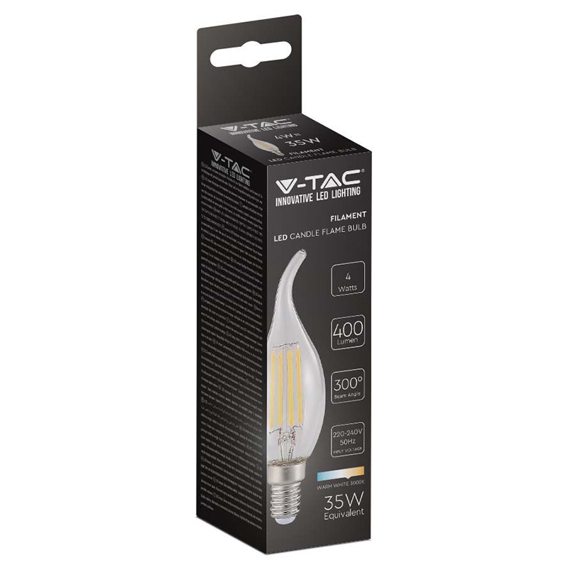BEC E14 CU FILAMENT LED 4W 3000K V-tac