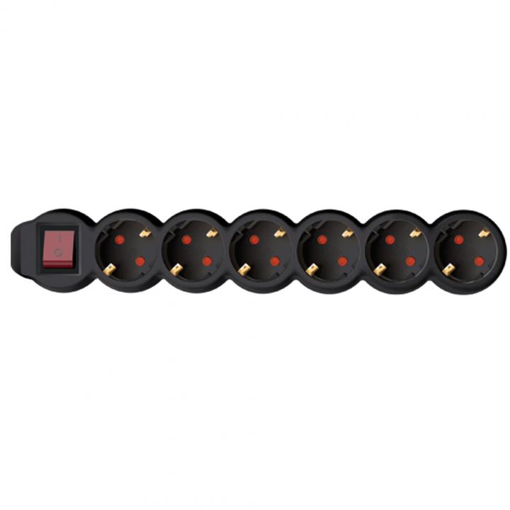 Prelungitor 6 prize, 3m, 3x1,5mm2, negru Somogyi