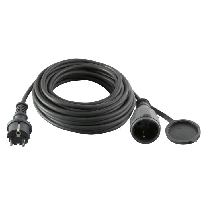 Prelungitor de reţea 10 m, 3x1,5 mm2, cauciucat, gri Somogyi