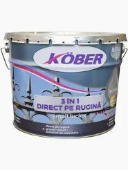 Vopsea alchidica pentru metal Kober 3 in 1, interior / exterior, gri grafit, 10 L