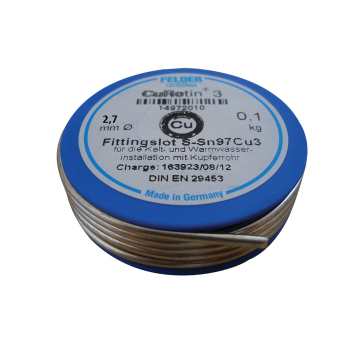 Aliaj de lipire moale 2.7mm 100gr cu-rotin 3 s-sn97cu3 Felder