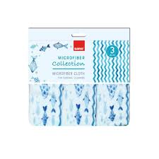 Set 3 lavete microfibra Sano-Spark-Design 30x30 cm, blue