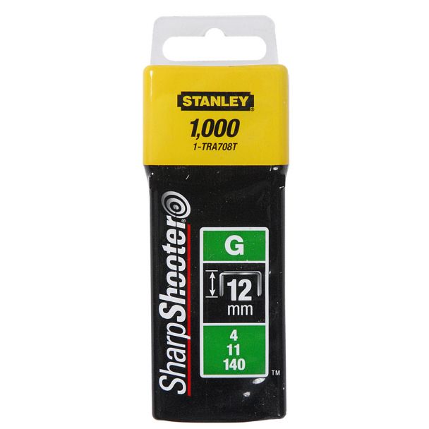 [1-TRA708T] Capse din otel galvanizat 1-TRA708T, pachet 1000 buc, 12mm Stanley