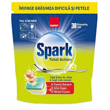 Detergent pentru masina de spalat vase Spark Total Action, 30spalari Sano