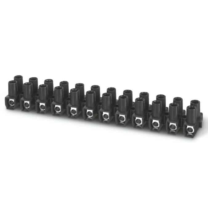 Clema pe sir 4mm2 x 12suruburi negru Scame