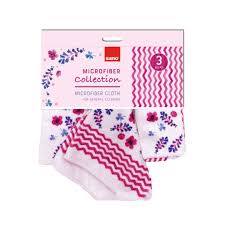 Set 3 lavete microfibra Sano-Spark-Design 30x30 cm, pink