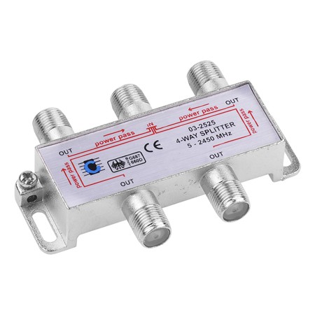 Splitter 4 cai power pass 5-2450Mhz