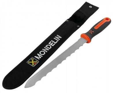 [830560] Cuțite inox ptr. materiale de izolație, mâner bimaterial, cu teacă Mondelin
