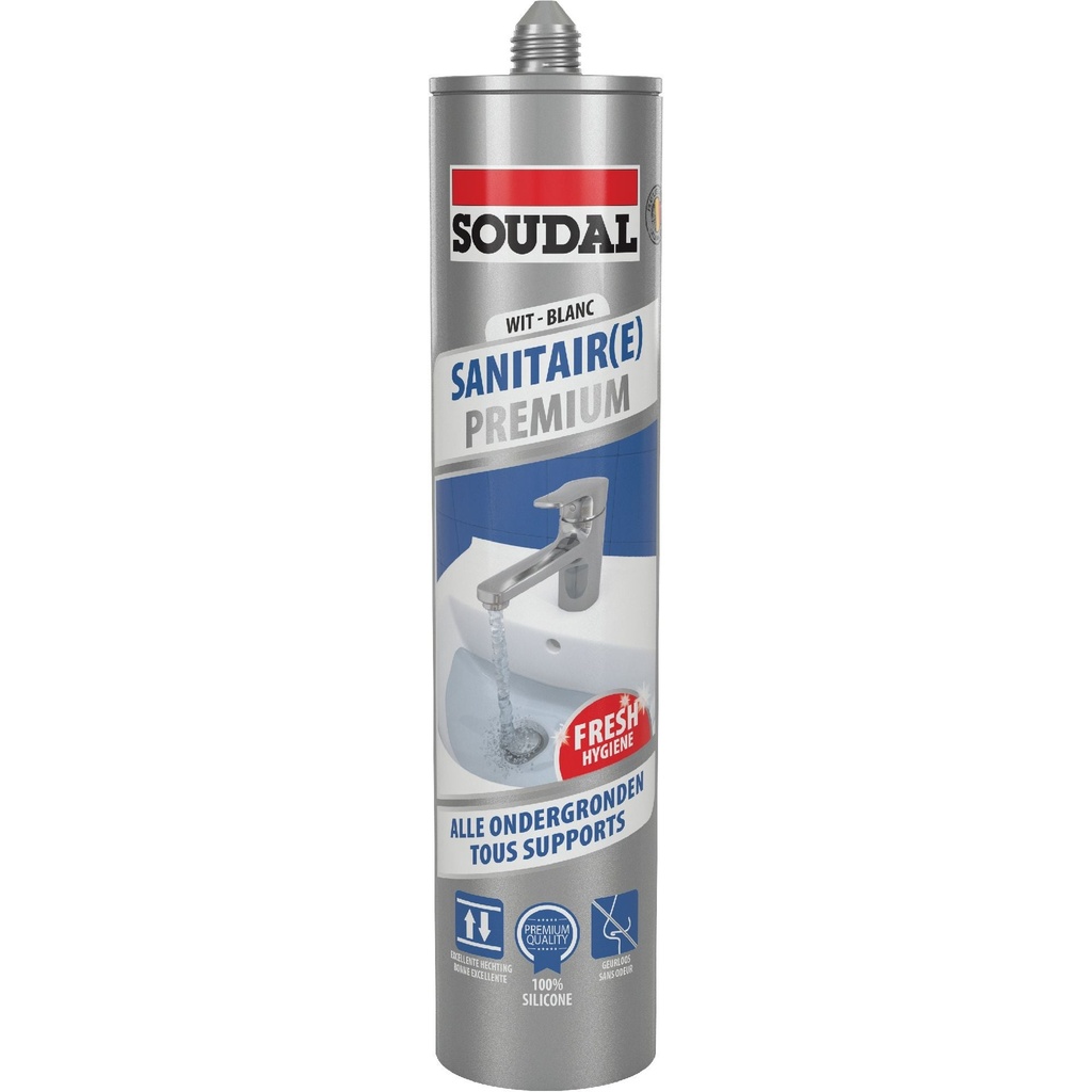 Silicon sanitar premium Soudal, alb, 290 ml