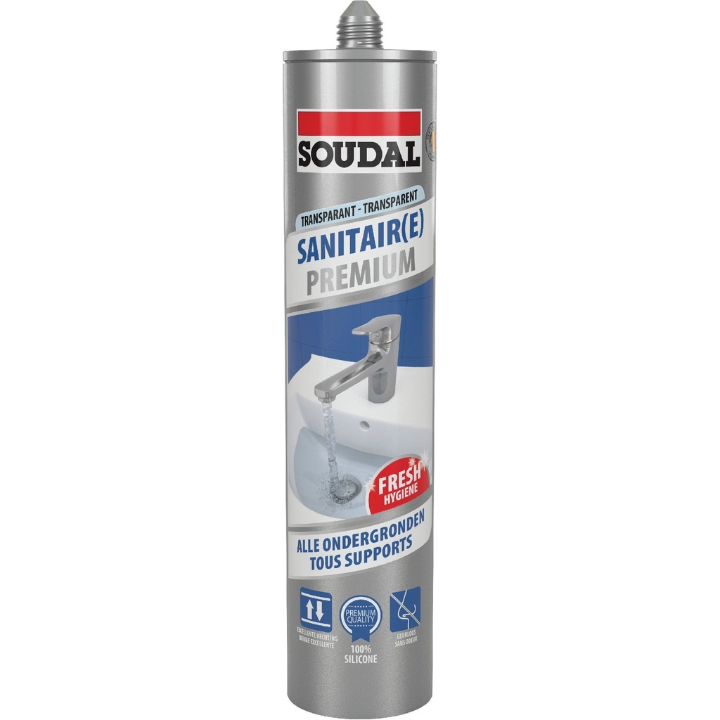 Silicon sanitar premium Soudal, transparent, 290 ml