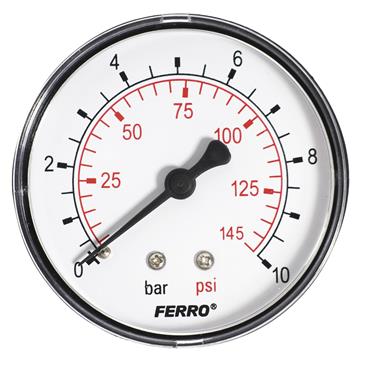 MANOMETRU AXIAL 10 BAR 1/4" M6310A Ferro