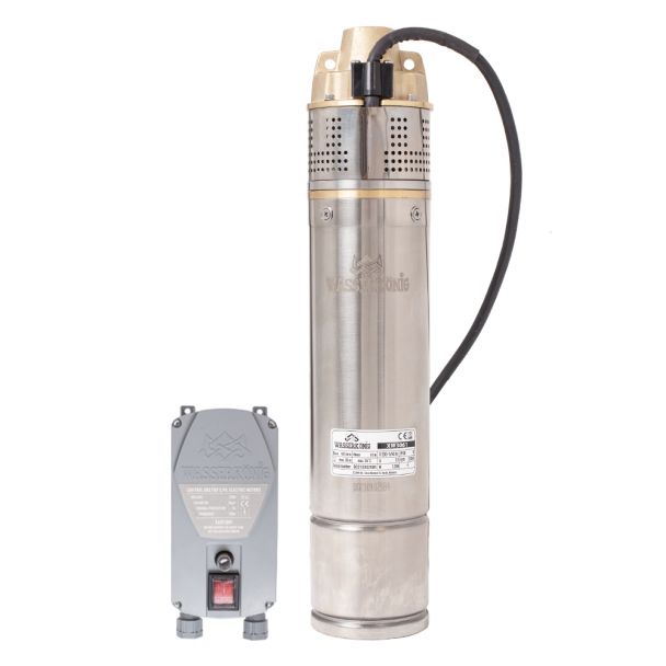 Pompa submersibila pentru ape curate, 4", corp inox, Qmax-2950l/h, Hmax-61m, 1.2Kw, 230v Wasserkonig