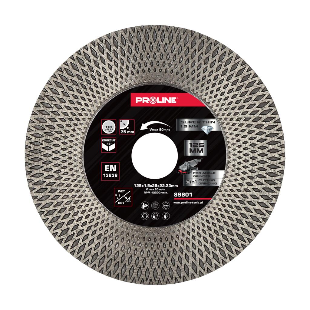 Disc diamantat subtire debitare-slefuire 125mm Proline