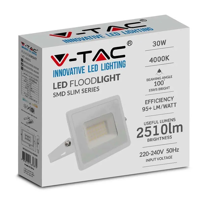 [SKU-215957] Reflector led  SMD 30W 6400K IP65 - alb V-tac