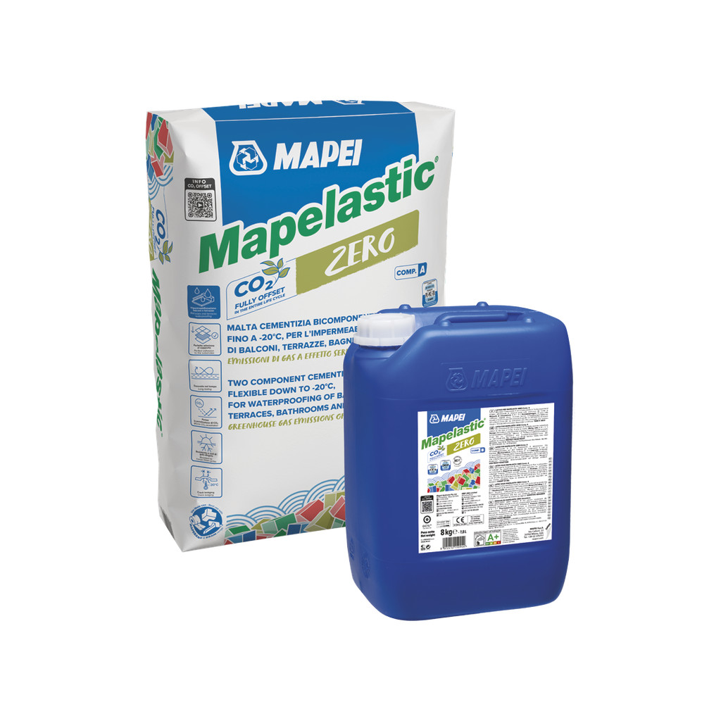 Mortar pe bază de ciment, bicomponent, Mapelastic ZERO-pentru izolare piscine, balcoane, terase, bai 32Kg - Mapei