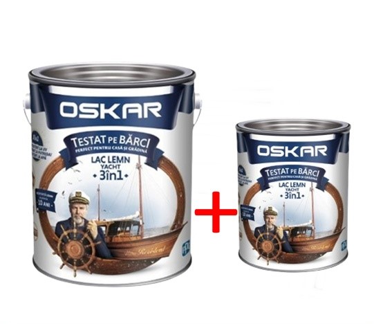 Lac pentru lemn Oskar Yacht, stejar, interior / exterior, 2.5 L +0.75l