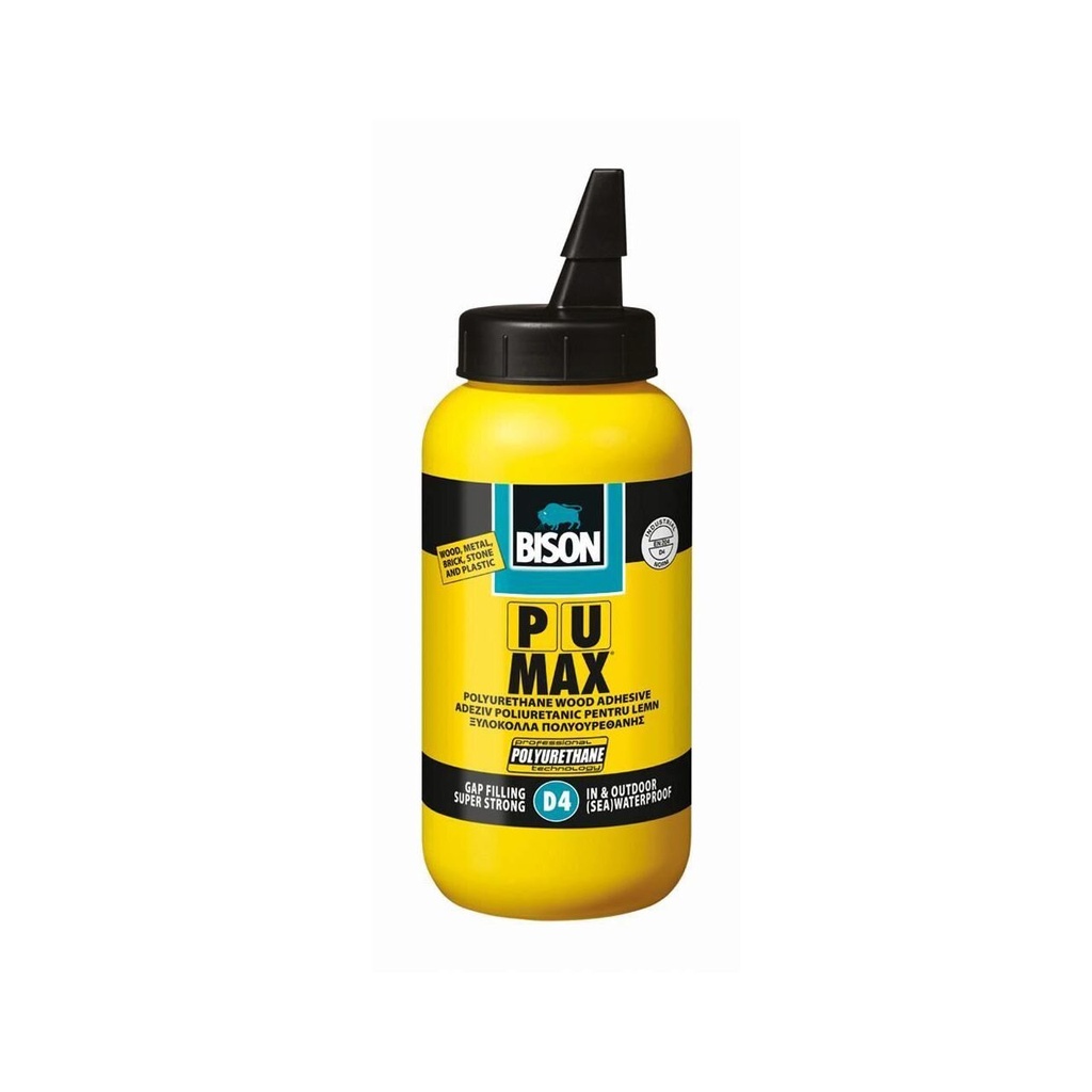 Adeziv poliuretanic pentru lemn rezistent la apă D4 BISON PU Max, 750g