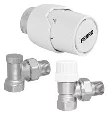 SET ROBINET RADIATOR+DETENTOR COLTAR 1/2"+CAP TERMO GT20 ZTM21 Ferro