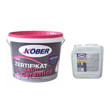 Vopsea ultralavabila Zertifikat cu microsfere ceramice, satin, alb, interior/exterior, 15l + amorsa antimucegai Kober