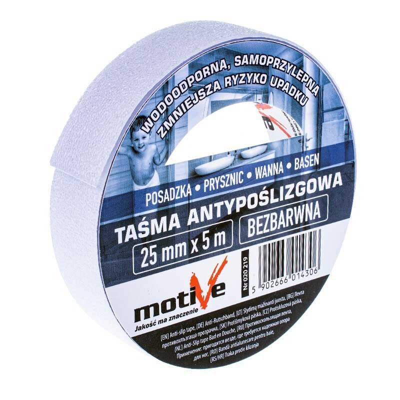 [104374] Banda adeziva anti-alunecare pentru baie, transparenta 25mm x 5m (I-S) Motive