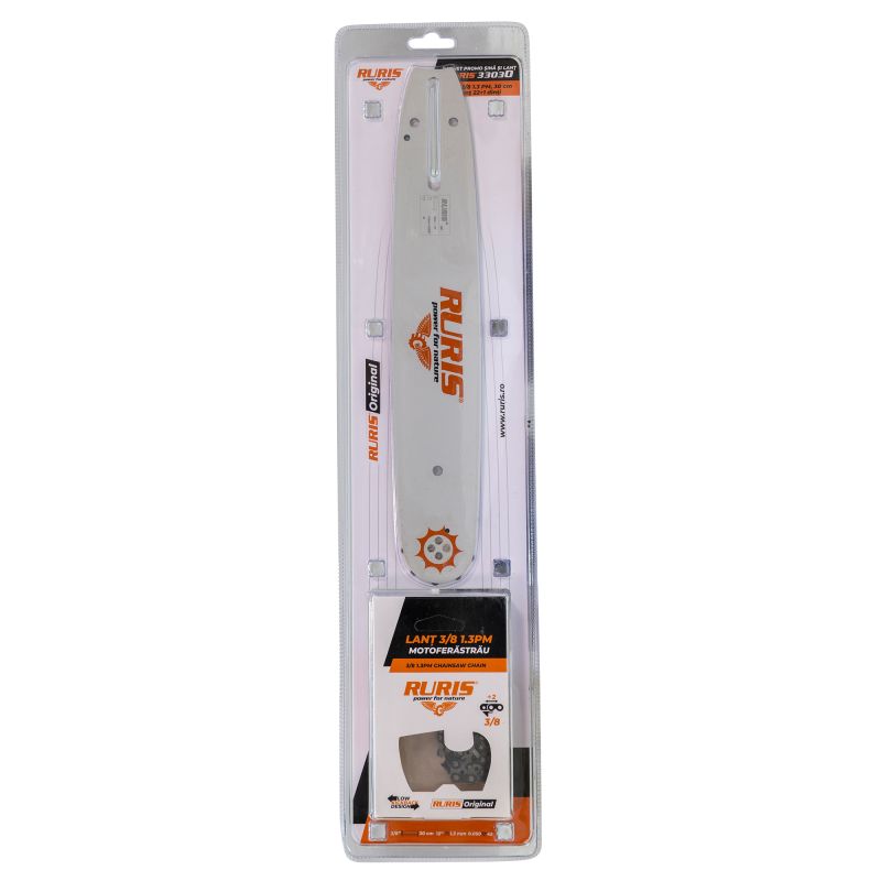[33030psl25a] Pachet șină 30cm și lanț 3/8 1.3PM 22+1d RURIS 33030