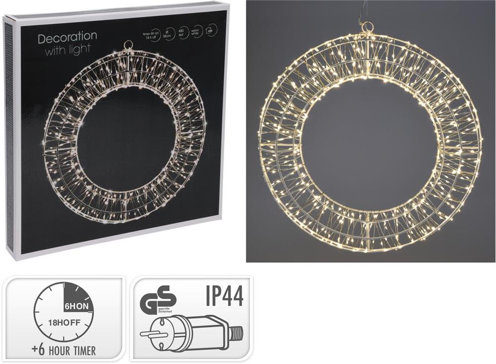 Decor luminos coroniță D.38cm IP44