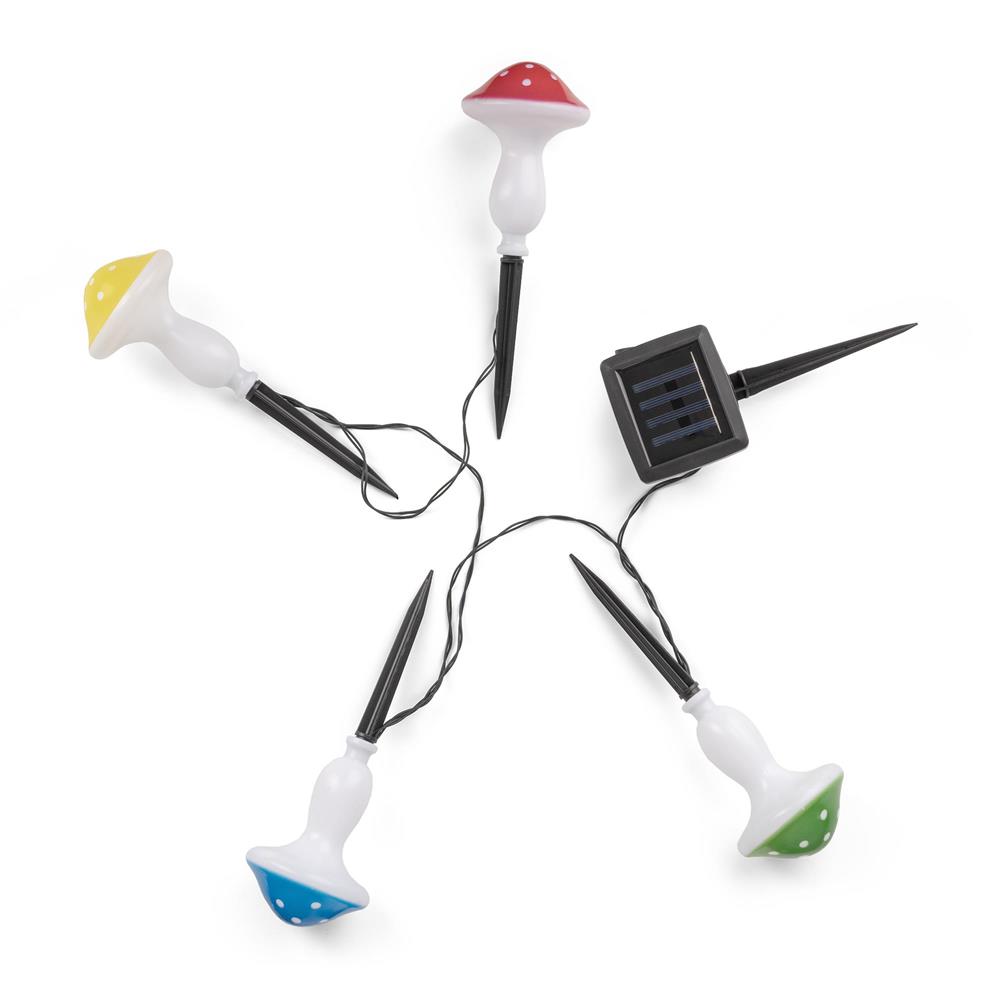 [EGSS-4MUSH-20] Lampă solară de grădină LED 4x ciupercă pe țăruș 4 culori Entac