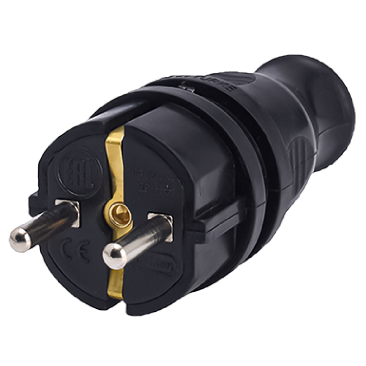 [EL0084587] Stecher cauciuc IP44, negru, Bylion