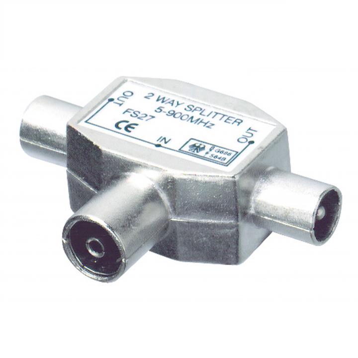 [FS 27] Distribuitor coaxial, 1 priză - 2 mufe, metalic Somogyi