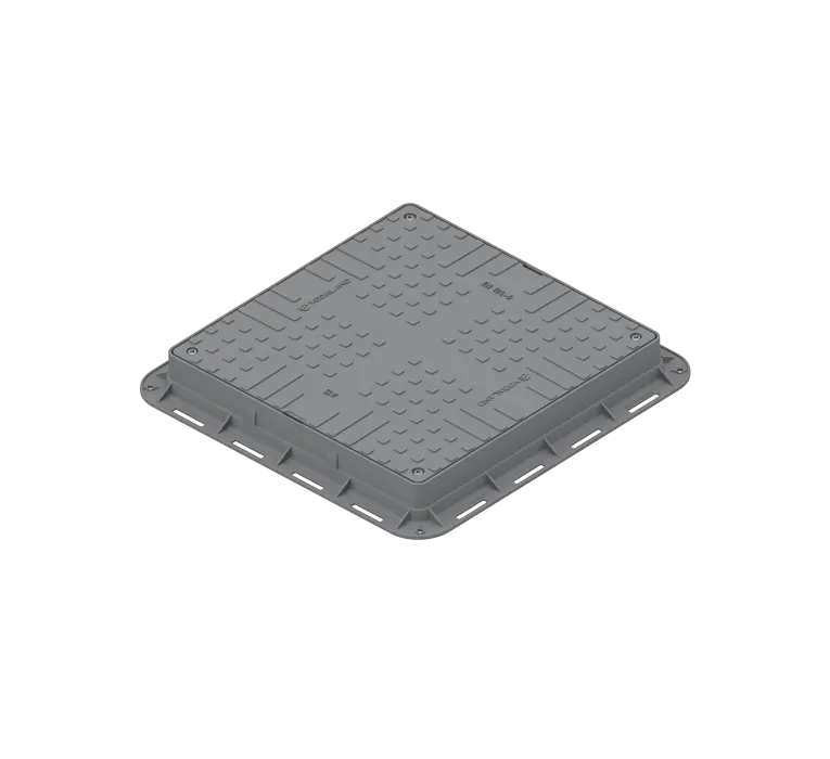 Capac PP Urban gri patrat necarosabil 700x700 PL.550x550 Hext.80 cu 4 inchizatoare A15 (35487-24) Vodaland