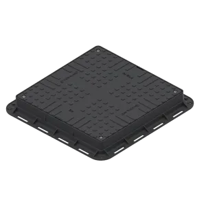 Capac PP Urban negru patrat necarosabil 700x700 PL.550x550 Hext.80 cu 4 inchizatoare A15 (35487-20) Vodaland
