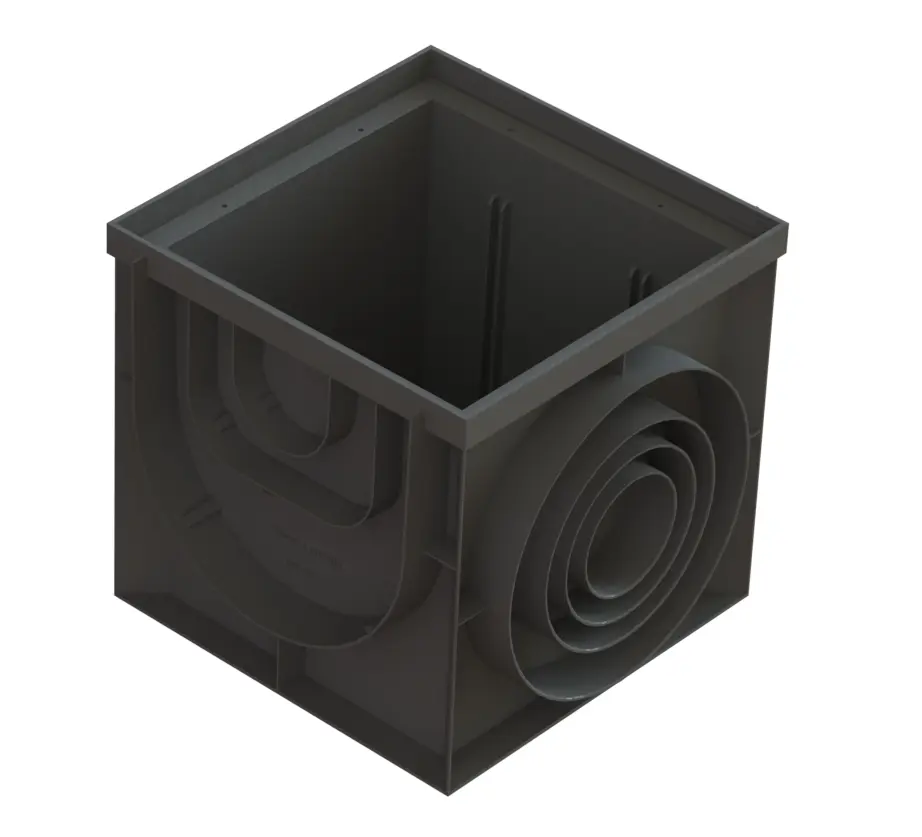 Camin PP BASE patrat Negru A15-C250 400x400 (84701-N) Vodaland