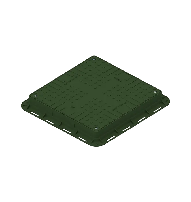 Capac PP URBAN Verde patrat necarosabil 500x500 PL.330x330 Hext.80 cu inchizator A15 (35485-22)
