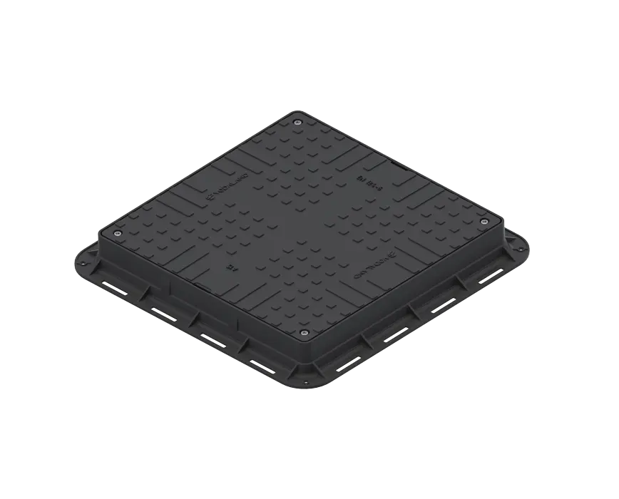 Capac PP URBAN Negru patrat necarosabil 500x500 PL.330x330 Hext.80 cu inchizator A15 (35485-20) 