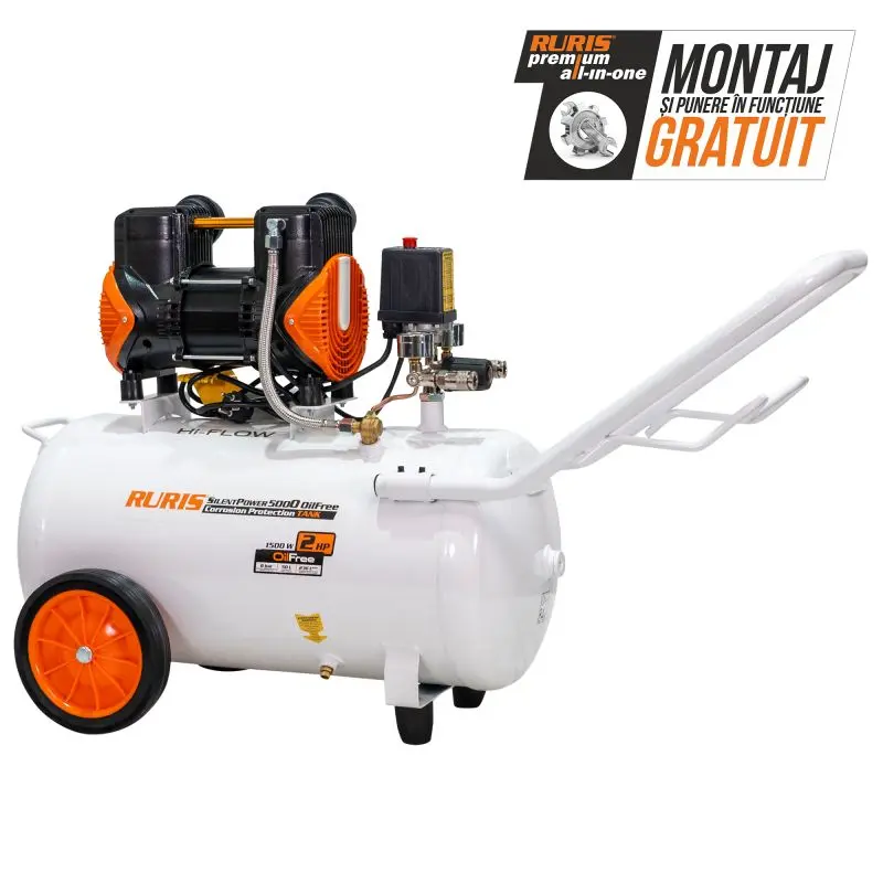 [50000SIP25A] Compresor RURIS Silent Power 5000 Oil Free 1500 W 50 L