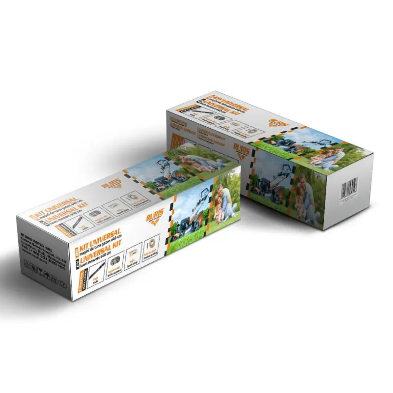 Kit universal masini gazon cu diam 40cm {cutit, bujie, adaptor universal, adaptor fulie, kit surub} Ruris
