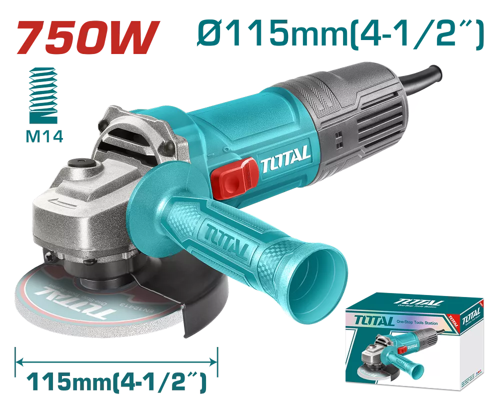 Polizor unghiular 115mm, 750W (industrial) Total